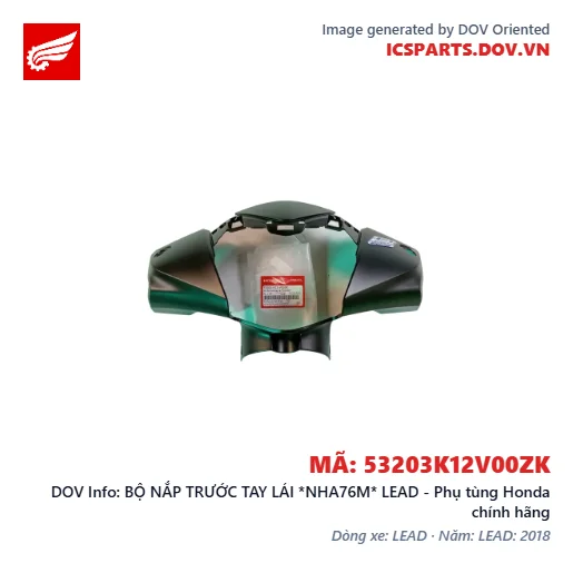 BỘ NẮP TRƯỚC TAY LÁI *NHA76M* LEAD - Phụ tùng Honda chính hãng