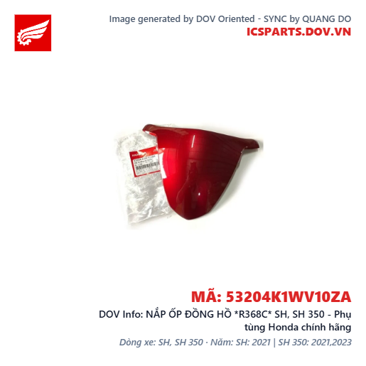 NẮP ỐP ĐỒNG HỒ *R368C* SH, SH 350 - Phụ tùng Honda chính hãng
