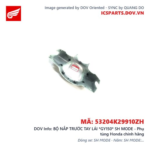 BỘ NẮP TRƯỚC TAY LÁI *GY150* SH MODE - Phụ tùng Honda chính hãng