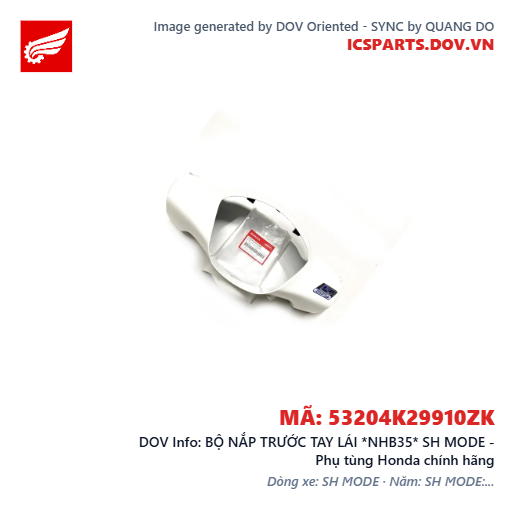 BỘ NẮP TRƯỚC TAY LÁI *NHB35* SH MODE - Phụ tùng Honda chính hãng