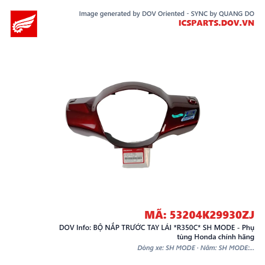 BỘ NẮP TRƯỚC TAY LÁI *R350C* SH MODE - Phụ tùng Honda chính hãng