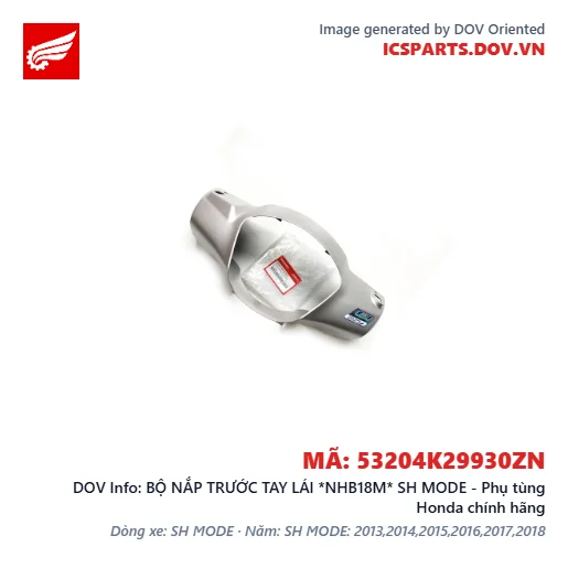 BỘ NẮP TRƯỚC TAY LÁI *NHB18M* SH MODE - Phụ tùng Honda chính hãng