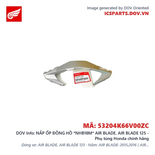 NẮP ỐP ĐỒNG HỒ *NHB18M* AIR BLADE, AIR BLADE 125 - Phụ tùng Honda chính hãng