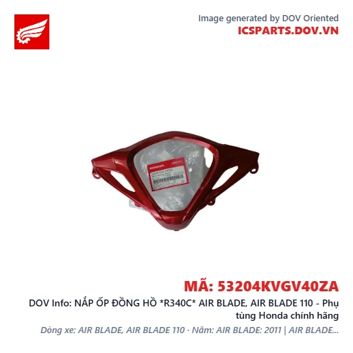 NẮP ỐP ĐỒNG HỒ *R340C* AIR BLADE, AIR BLADE 110 - Phụ tùng Honda chính hãng