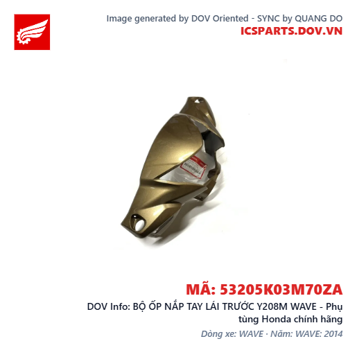 BỘ ỐP NẮP TAY LÁI TRƯỚC Y208M WAVE - Phụ tùng Honda chính hãng