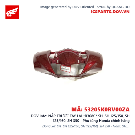 NẮP TRƯỚC TAY LÁI *R368C* SH, SH 125/150, SH 125/160, SH 350 - Phụ tùng Honda chính hãng
