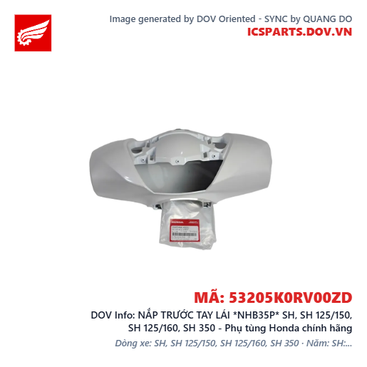 NẮP TRƯỚC TAY LÁI *NHB35P* SH, SH 125/150, SH 125/160, SH 350 - Phụ tùng Honda chính hãng