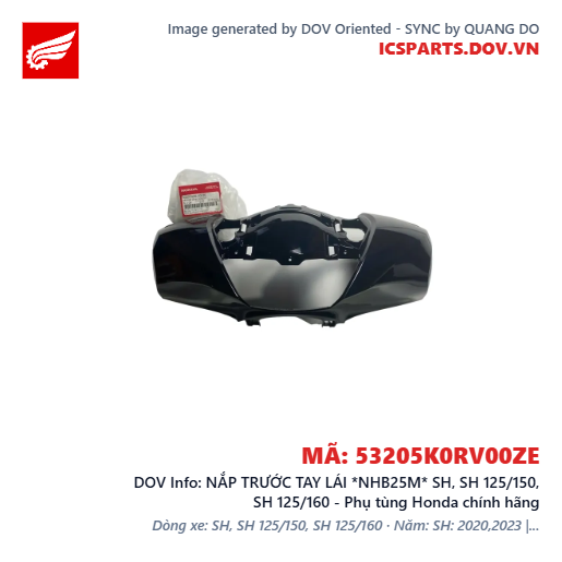 NẮP TRƯỚC TAY LÁI *NHB25M* SH, SH 125/150, SH 125/160 - Phụ tùng Honda chính hãng