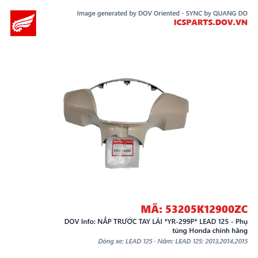NẮP TRƯỚC TAY LÁI *YR-299P* LEAD 125 - Phụ tùng Honda chính hãng