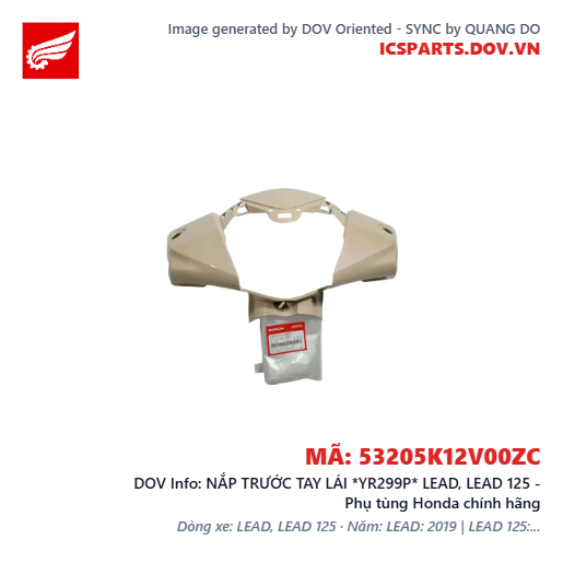 NẮP TRƯỚC TAY LÁI *YR299P* LEAD, LEAD 125 - Phụ tùng Honda chính hãng
