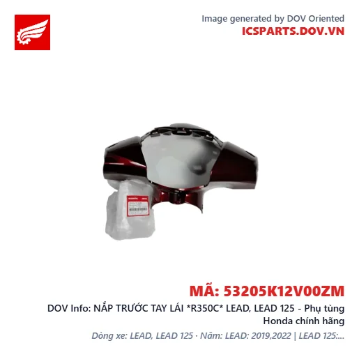 NẮP TRƯỚC TAY LÁI *R350C* LEAD, LEAD 125 - Phụ tùng Honda chính hãng