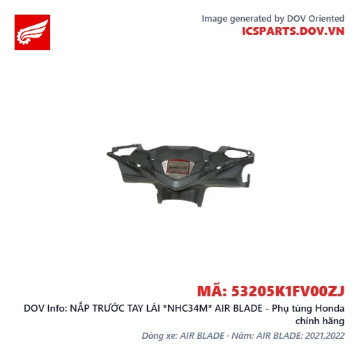 NẮP TRƯỚC TAY LÁI *NHC34M* AIR BLADE - Phụ tùng Honda chính hãng