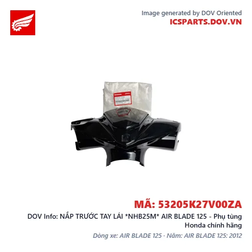 NẮP TRƯỚC TAY LÁI *NHB25M* AIR BLADE 125 - Phụ tùng Honda chính hãng