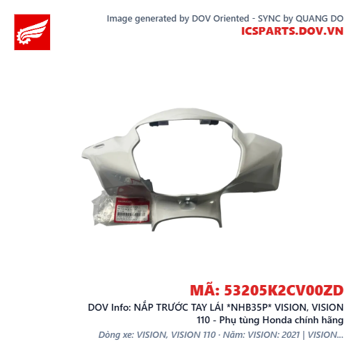 NẮP TRƯỚC TAY LÁI *NHB35P* VISION, VISION 110 - Phụ tùng Honda chính hãng