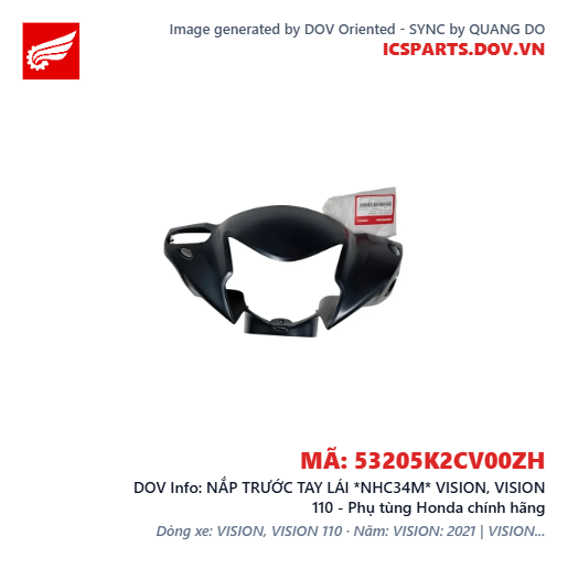 NẮP TRƯỚC TAY LÁI *NHC34M* VISION, VISION 110 - Phụ tùng Honda chính hãng