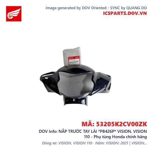 NẮP TRƯỚC TAY LÁI *PB426P* VISION, VISION 110 - Phụ tùng Honda chính hãng
