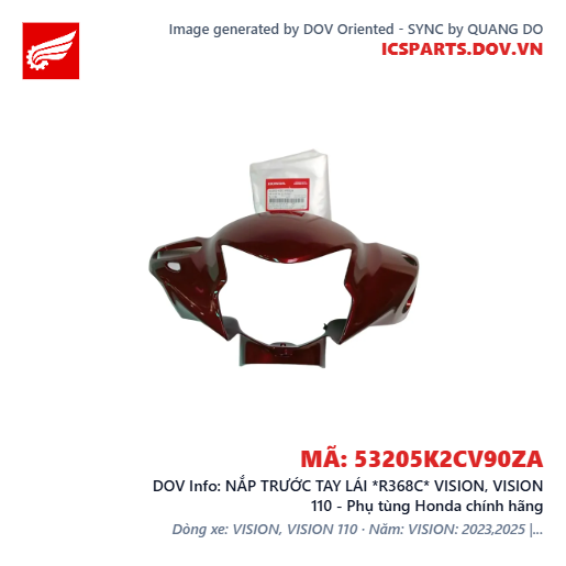 NẮP TRƯỚC TAY LÁI *R368C* VISION, VISION 110 - Phụ tùng Honda chính hãng