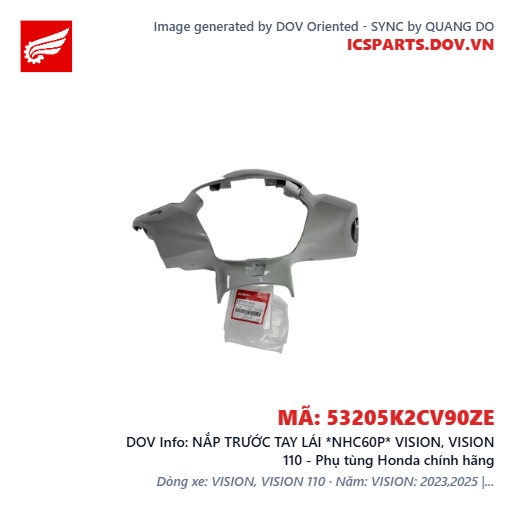 NẮP TRƯỚC TAY LÁI *NHC60P* VISION, VISION 110 - Phụ tùng Honda chính hãng
