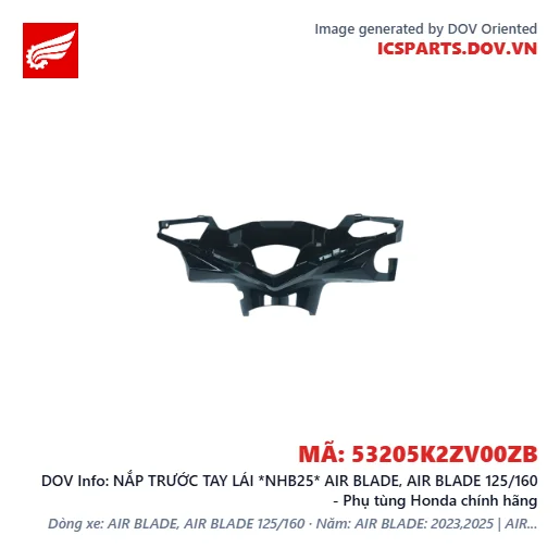 NẮP TRƯỚC TAY LÁI *NHB25* AIR BLADE, AIR BLADE 125/160 - Phụ tùng Honda chính hãng