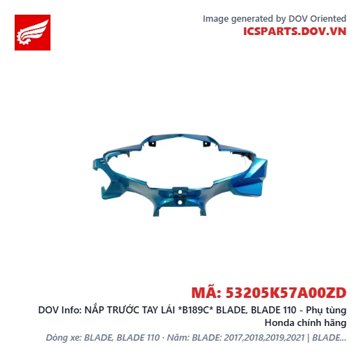 NẮP TRƯỚC TAY LÁI *B189C* BLADE, BLADE 110 - Phụ tùng Honda chính hãng