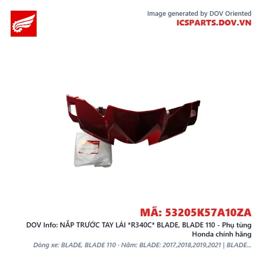 NẮP TRƯỚC TAY LÁI *R340C* BLADE, BLADE 110 - Phụ tùng Honda chính hãng