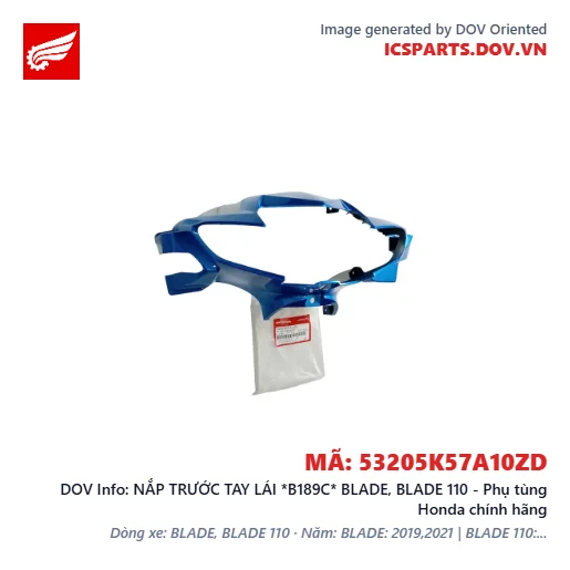 NẮP TRƯỚC TAY LÁI *B189C* BLADE, BLADE 110 - Phụ tùng Honda chính hãng