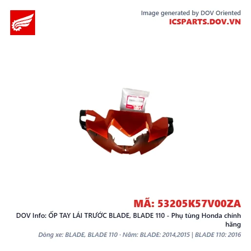 ỐP TAY LÁI TRƯỚC BLADE, BLADE 110 - Phụ tùng Honda chính hãng