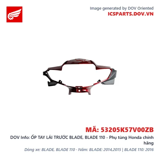 ỐP TAY LÁI TRƯỚC BLADE, BLADE 110 - Phụ tùng Honda chính hãng