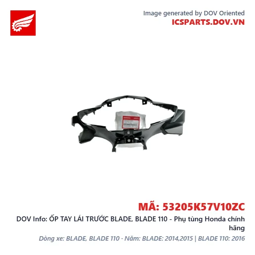 ỐP TAY LÁI TRƯỚC BLADE, BLADE 110 - Phụ tùng Honda chính hãng