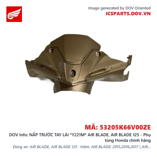 NẮP TRƯỚC TAY LÁI *Y221M* AIR BLADE, AIR BLADE 125 - Phụ tùng Honda chính hãng