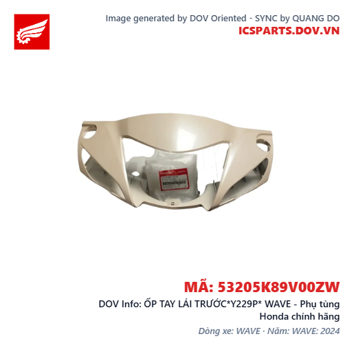 ỐP TAY LÁI TRƯỚC*Y229P* WAVE - Phụ tùng Honda chính hãng