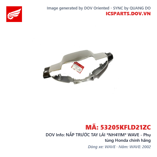 NẮP TRƯỚC TAY LÁI *NH411M* WAVE - Phụ tùng Honda chính hãng