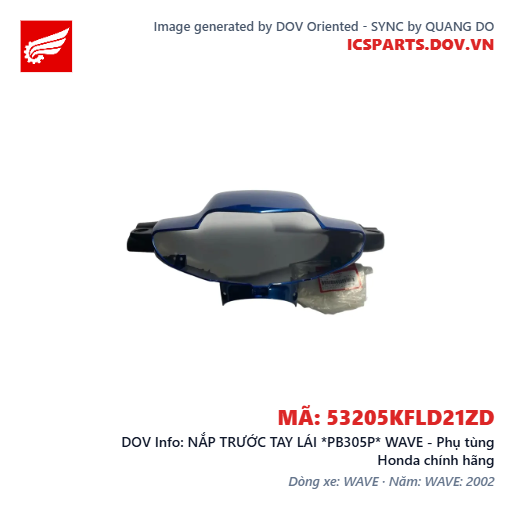 NẮP TRƯỚC TAY LÁI *PB305P* WAVE - Phụ tùng Honda chính hãng