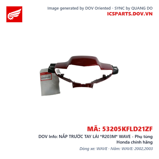 NẮP TRƯỚC TAY LÁI *R203M* WAVE - Phụ tùng Honda chính hãng