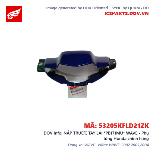 NẮP TRƯỚC TAY LÁI *PB171MU* WAVE - Phụ tùng Honda chính hãng