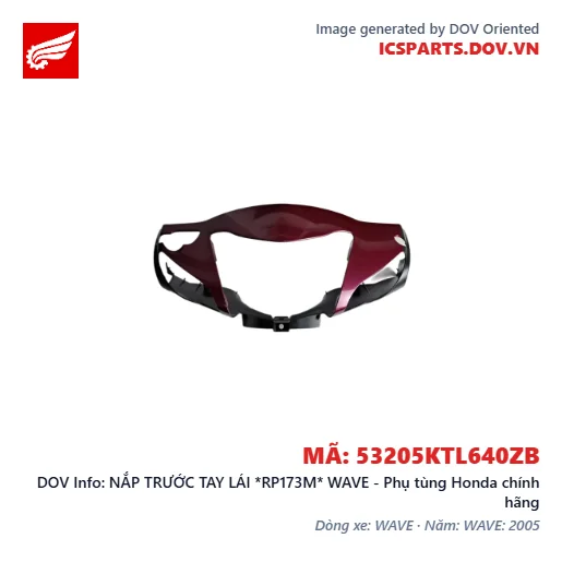 NẮP TRƯỚC TAY LÁI *RP173M* WAVE - Phụ tùng Honda chính hãng