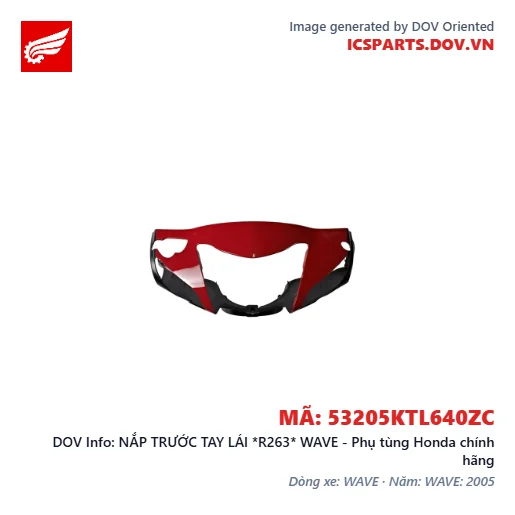 NẮP TRƯỚC TAY LÁI *R263* WAVE - Phụ tùng Honda chính hãng
