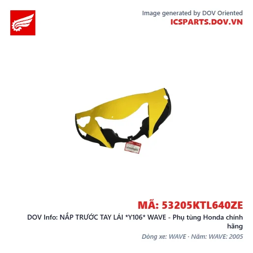 NẮP TRƯỚC TAY LÁI *Y106* WAVE - Phụ tùng Honda chính hãng