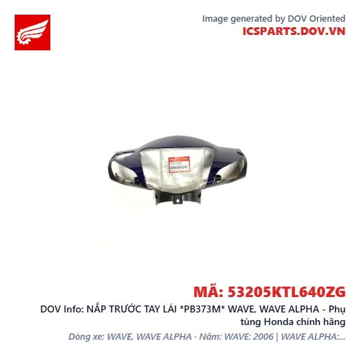 NẮP TRƯỚC TAY LÁI *PB373M* WAVE, WAVE ALPHA - Phụ tùng Honda chính hãng