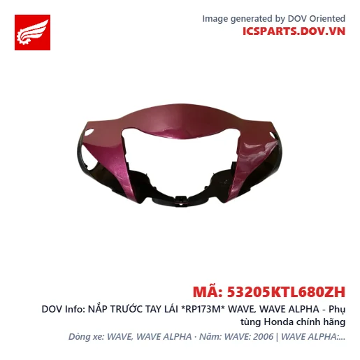 NẮP TRƯỚC TAY LÁI *RP173M* WAVE, WAVE ALPHA - Phụ tùng Honda chính hãng