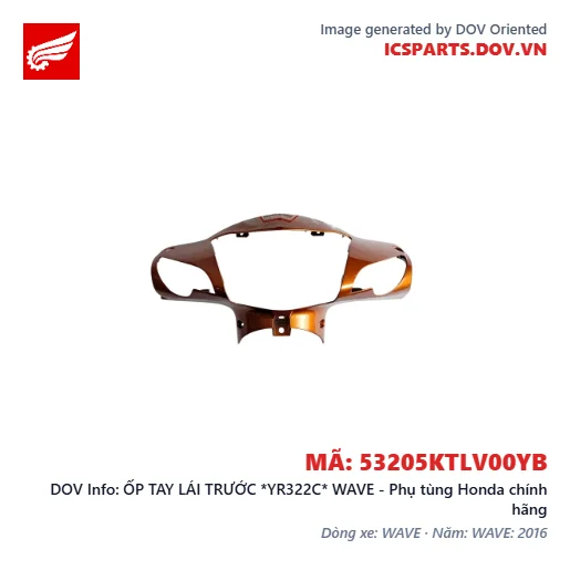 ỐP TAY LÁI TRƯỚC *YR322C* WAVE - Phụ tùng Honda chính hãng