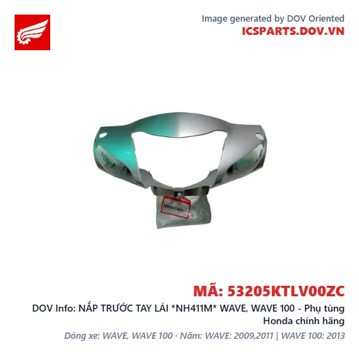 NẮP TRƯỚC TAY LÁI *NH411M* WAVE, WAVE 100 - Phụ tùng Honda chính hãng