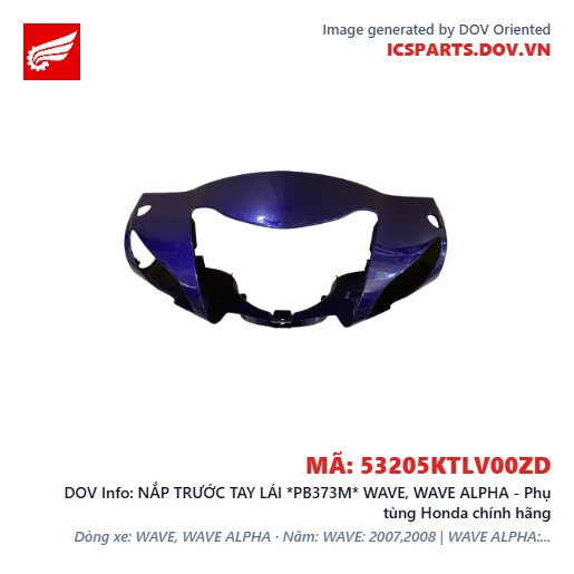 NẮP TRƯỚC TAY LÁI *PB373M* WAVE, WAVE ALPHA - Phụ tùng Honda chính hãng