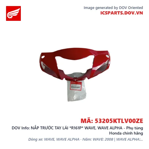 NẮP TRƯỚC TAY LÁI *R161P* WAVE, WAVE ALPHA - Phụ tùng Honda chính hãng