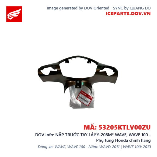 NẮP TRƯỚC TAY LÁI*Y-208M* WAVE, WAVE 100 - Phụ tùng Honda chính hãng