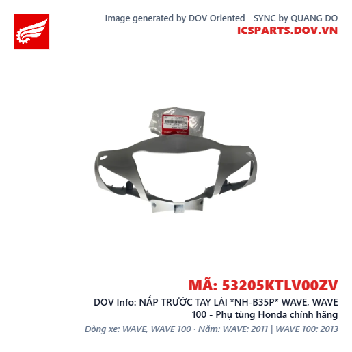 NẮP TRƯỚC TAY LÁI *NH-B35P* WAVE, WAVE 100 - Phụ tùng Honda chính hãng