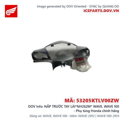 NẮP TRƯỚC TAY LÁI*NH262M* WAVE, WAVE 100 - Phụ tùng Honda chính hãng