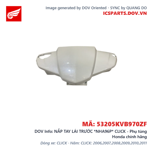 NẮP TAY LÁI TRƯỚC *NHA96P* CLICK - Phụ tùng Honda chính hãng