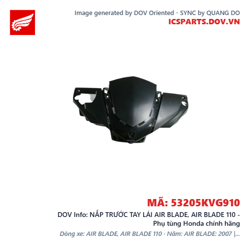 NẮP TRƯỚC TAY LÁI AIR BLADE, AIR BLADE 110 - Phụ tùng Honda chính hãng