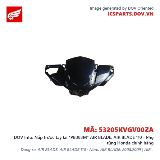 Nắp trước tay lái *PB383M* AIR BLADE, AIR BLADE 110 - Phụ tùng Honda chính hãng